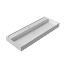 Unit Plus 47-3/8" Rectangular Ceramic Vessel / Wall Mounted Bathroom Sink with Overflow and Single Hole