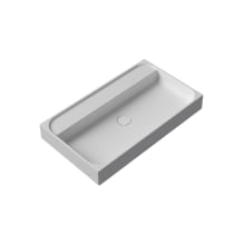 Unit Plus 31-7/8" Rectangular Ceramic Vessel / Wall Mounted Bathroom Sink with Overflow