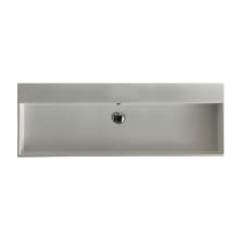 Unlimited 47-1/2" Rectangular Ceramic Vessel / Wall Mounted Bathroom Sink with Overflow