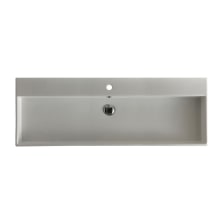 Unlimited 47-1/2" Rectangular Ceramic Vessel / Wall Mounted Bathroom Sink with Overflow and Single Hole