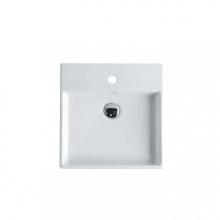 Unlimited 18-5/16" Rectangular Ceramic Vessel or Wall Mounted Bathroom Sink with Overflow and Single Faucet Hole