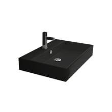 Unlimited 18-5/16" Rectangular Ceramic Vessel or Wall Mounted Bathroom Sink with Overflow and Single Faucet Hole