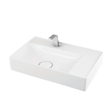 Vision 23-5/8" Rectangular Ceramic Vessel Bathroom Sink with Single Faucet Hole