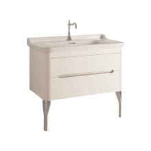 Waldorf 40" Wall Mounted Single Basin Vanity Set with Cabinet and Ceramic Vanity Top - Single Faucet Hole