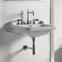 Waldorf Ceramic White 23-3/5" Wall Mounted Bathroom Sink with One Faucet Hole - Includes Overflow