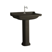 Waldorf 31-1/2" Rectangular Ceramic Pedestal Bathroom Sink with Single Faucet Hole