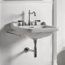 Waldorf Ceramic White 39-2/5" Wall Mounted Bathroom Sink with One Faucet Hole - Includes Overflow