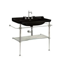 Waldorf 39-3/8" Rectangular Ceramic Console Bathroom Sink with 3 Faucet Holes at 8" Centers