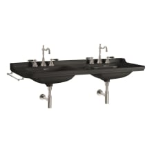 Waldorf 59-1/8" Rectangular Ceramic Wall Mounted Bathroom Sink with 3 Faucet Holes at 8" Centers