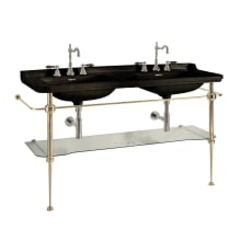 Waldorf 59-1/8" Rectangular Ceramic Console Bathroom Sink with 3 Faucet Holes at 8" Centers