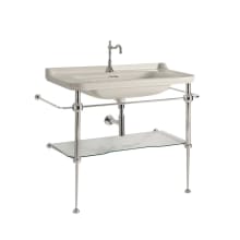 Waldorf 47-3/16" Rectangular Brass and Ceramic Console Bathroom Sink with Overflow and 1 Faucet Hole