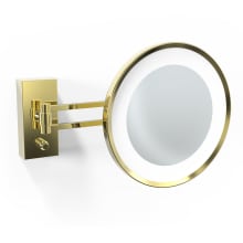 WS 8-7/10" X 8-7/10" Wall Mounted Framed Magnifying Make-Up Mirror with Articulated Arm and LED Lighting