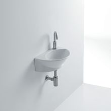 Zepto 16-1/5" Ceramic Wall Mounted Bathroom Sink with Single Faucet Hole and Overflow