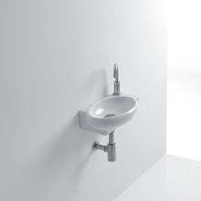 Zetta 16-1/2" Ceramic Wall Mounted Bathroom Sink with Single Faucet Hole and Overflow