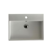 Unlimited 23-5/8" Rectangular Ceramic Vessel or Wall Mounted Bathroom Sink with Overflow and Single Faucet Hole