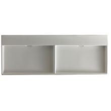 Ceramica I 47-1/5" Ceramic Double Basin Vessel or Wall Mounted Bathroom Sink - Includes Overflow