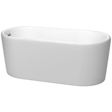 Ursula 59" Free Standing Acrylic Soaking Tub with Reversible Drain, Drain Assembly, and Overflow