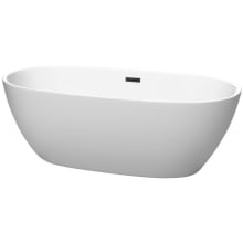 Juno 67" Free Standing Acrylic Soaking Tub with Center Drain, Drain Assembly, and Overflow