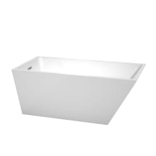 Hannah 59" Free Standing Acrylic Soaking Tub with Reversible Drain, Drain Assembly, and Overflow