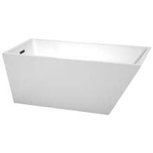 Hannah 59" Free Standing Acrylic Soaking Tub with Reversible Drain, Drain Assembly, and Overflow