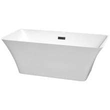 Tiffany 59" Free Standing Acrylic Soaking Tub with Center Drain, Drain Assembly, and Overflow