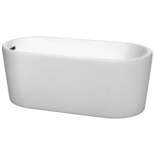 Ursula 59" Free Standing Acrylic Soaking Tub with Reversible Drain, Drain Assembly, and Overflow