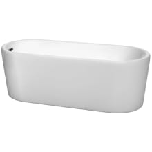 Ursula 67" Free Standing Acrylic Soaking Tub with Reversible Drain, Drain Assembly, and Overflow