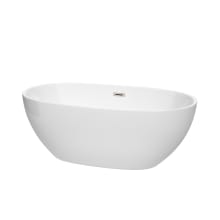 Juno 63" Free Standing Acrylic Soaking Tub with Center Drain, Drain Assembly, and Overflow