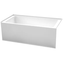 Grayley 60" Three Wall Alcove Acrylic Soaking Tub with Right Drain, Drain Assembly, and Overflow