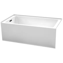 Grayley 60" Three Wall Alcove Acrylic Soaking Tub with Left Drain, Drain Assembly, and Overflow