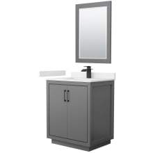 Icon 30" Free Standing Single Basin Vanity Set with Cabinet, Quartz Vanity Top, and Framed Mirror