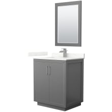 Icon 30" Free Standing Single Basin Vanity Set with Cabinet, Quartz Vanity Top, and Framed Mirror