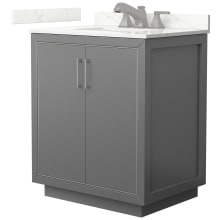 Icon 30" Free Standing Single Basin Vanity Set with Cabinet and Quartz Vanity Top