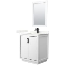 Icon 30" Free Standing Single Basin Vanity Set with Cabinet, Quartz Vanity Top, and Framed Mirror