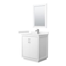 Icon 30" Free Standing Single Basin Vanity Set with Cabinet, Cultured Marble Vanity Top, and Framed Mirror