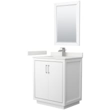 Icon 30" Free Standing Single Basin Vanity Set with Cabinet, Quartz Vanity Top, and Framed Mirror