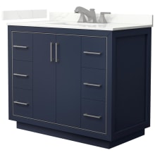 Icon 42" Free Standing Single Basin Vanity Set with Cabinet and Quartz Vanity Top