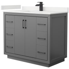 Icon 42" Free Standing Single Basin Vanity Set with Cabinet and Quartz Vanity Top