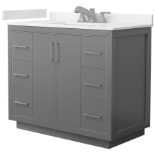 Icon 42" Free Standing Single Basin Vanity Set with Cabinet and Quartz Vanity Top