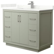 Icon 42" Free Standing Single Basin Vanity Set with Cabinet and Quartz Vanity Top