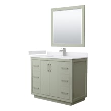 Icon 42" Free Standing Single Basin Vanity Set with Cabinet, Cultured Marble Vanity Top, and Framed Mirror