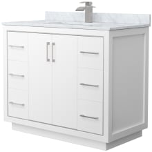 Icon 42" Free Standing Single Basin Vanity Set with Cabinet and Marble Vanity Top