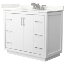 Icon 42" Free Standing Single Basin Vanity Set with Cabinet and Quartz Vanity Top