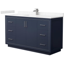 Icon 60" Free Standing Single Basin Vanity Set with Cabinet and Cultured Marble Vanity Top