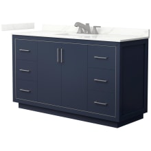 Icon 60" Free Standing Single Basin Vanity Set with Cabinet and Quartz Vanity Top