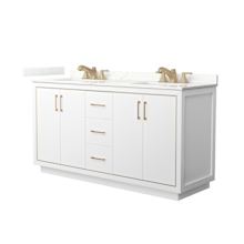 Icon 66" Free Standing Double Basin Vanity Set with Cabinet and Quartz Vanity Top
