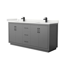 Icon 72" Free Standing Double Basin Vanity Set with Cabinet and Quartz Vanity Top