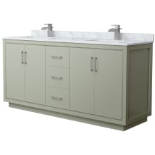 Icon 72" Free Standing Double Basin Vanity Set with Cabinet and Marble Vanity Top