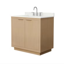 Maroni 36" Free Standing Single Basin Vanity Set with Cabinet and Quartz Vanity Top