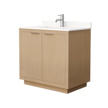 Maroni 36" Free Standing Single Basin Vanity Set with Cabinet and Quartz Vanity Top